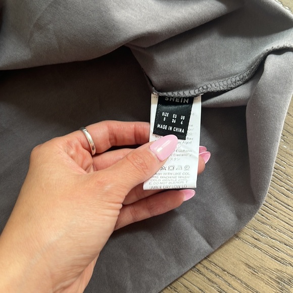 Shein off the shoulder top grey muscle tee size small - Picture 3 of 3